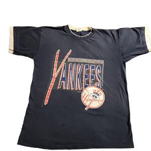 NY Yankees 1994 single stitched double sleeve distressed size Large